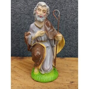 Vintage‎ Italian Chalkware Joseph Nativity Figurine Replacement Christmas Bible